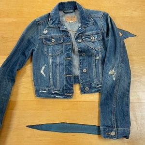 Hollister Women's Denim Jean Jacket Size Small Distressed